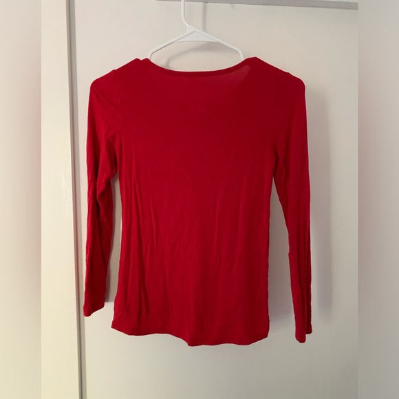 Thin Red Long Sleeve Kids Top With Heart - Picture 2 of 5